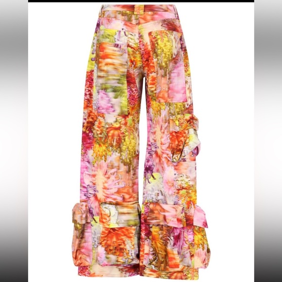 Collina Strada chrysanthemum cargo pants NWT size XS one pair left. - Picture 2 of 8
